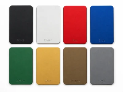 6061-T6 anodizing Type II sulfuric standard color samples showing uniform matte black, clair, rouge, bleu, green, or, bronze, and gray finishes