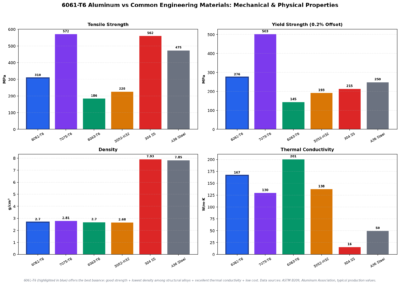 6061-T6 Aluminum Vs Common Engineering Materials: Mechanical & Physical Properties