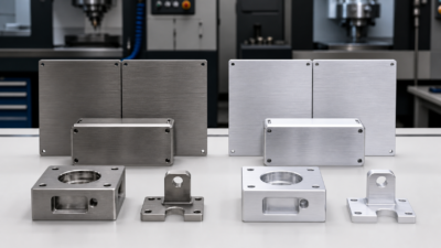 Brushed stainless steel finish and brushed aluminum finish compared for CNC-machined housings and panels