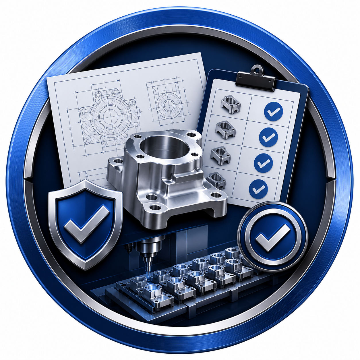Approved sample and drawing control for mass production CNC machining