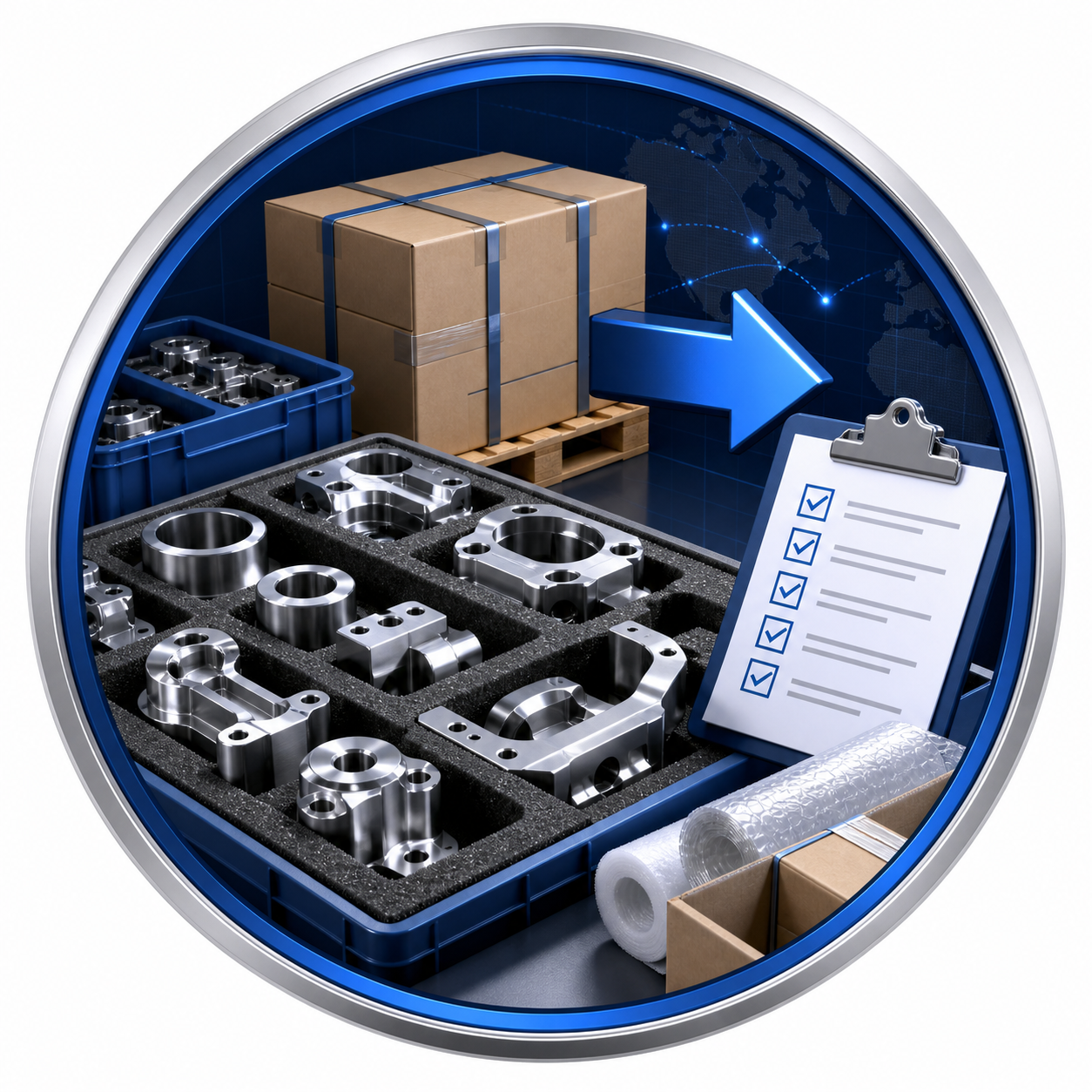 Packaging and delivery readiness for mass production CNC machining