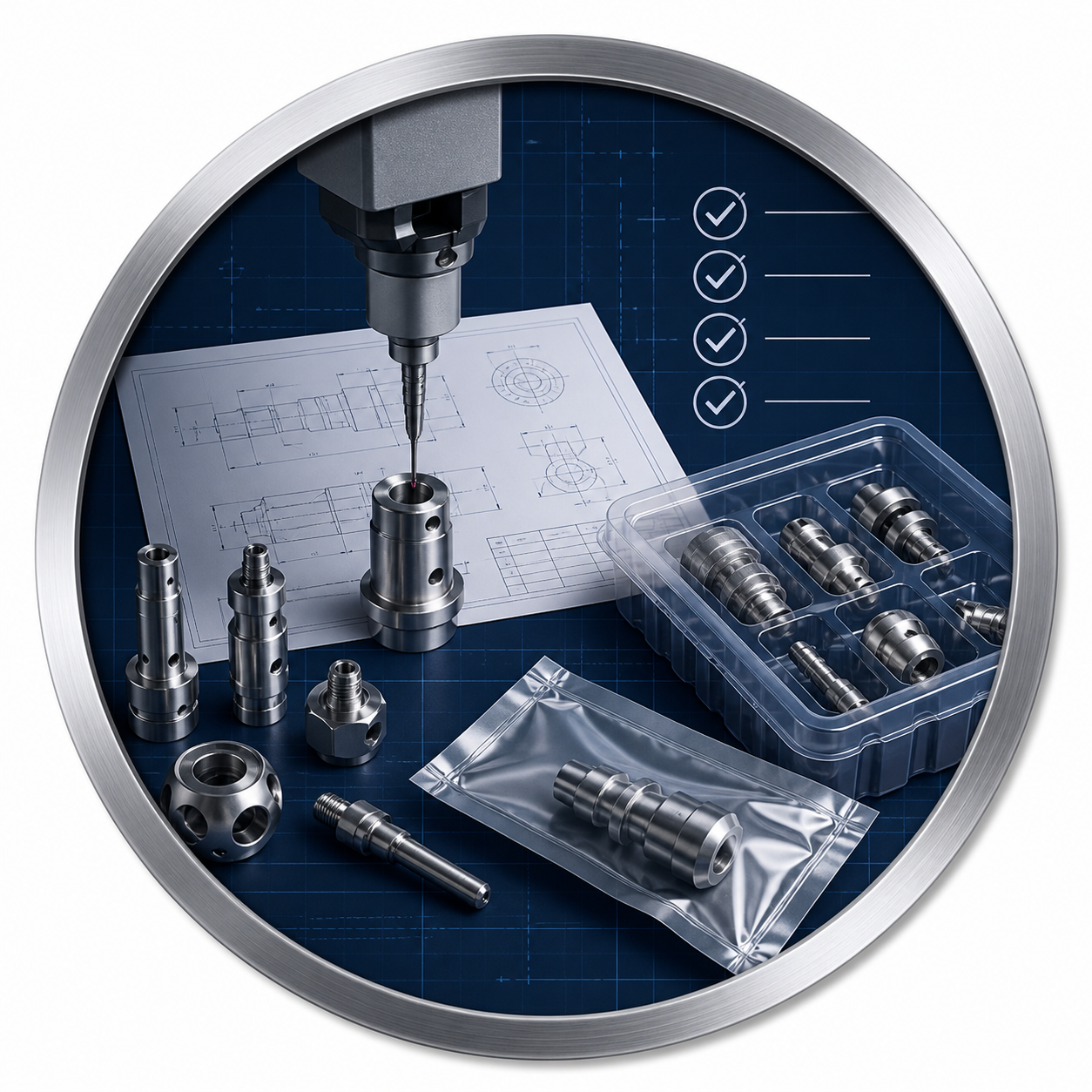 Inspection records and packaging for medical CNC parts