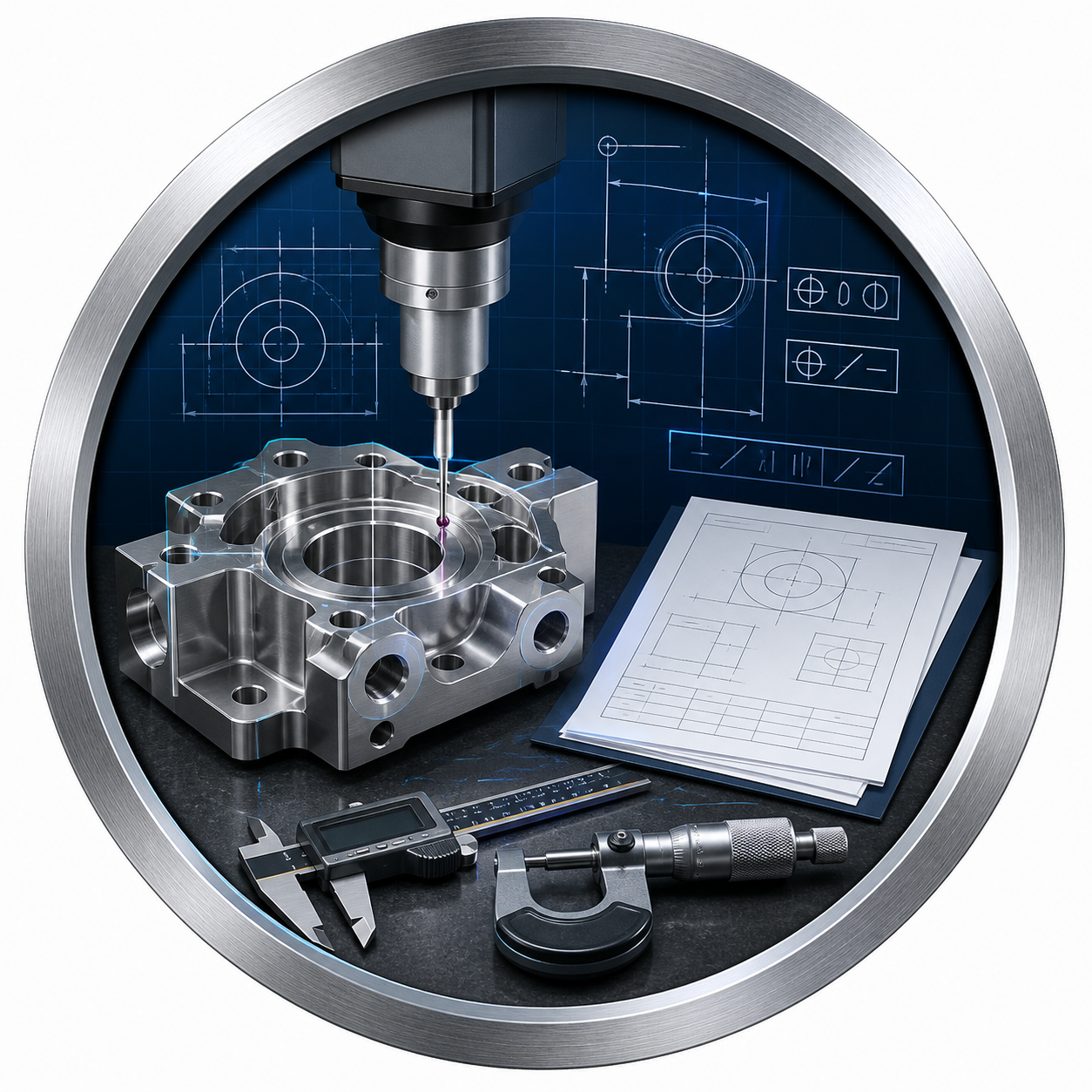 Inspection and documentation review for metal CNC machined parts