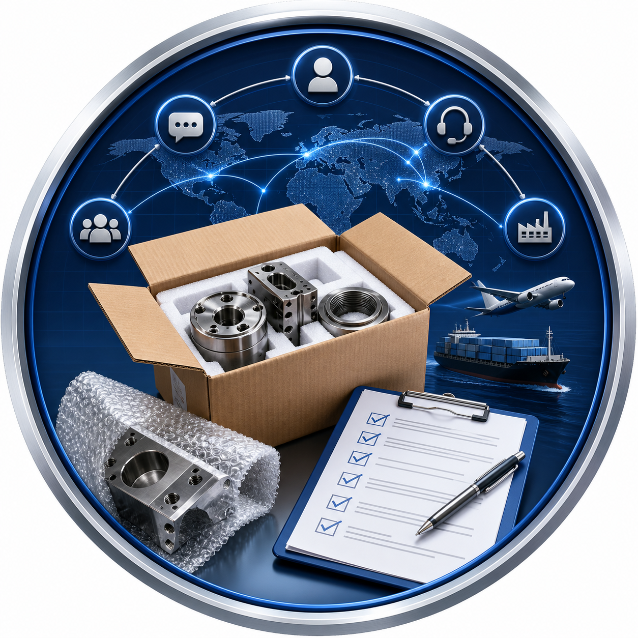 Project communication and export delivery for one-stop manufacturing