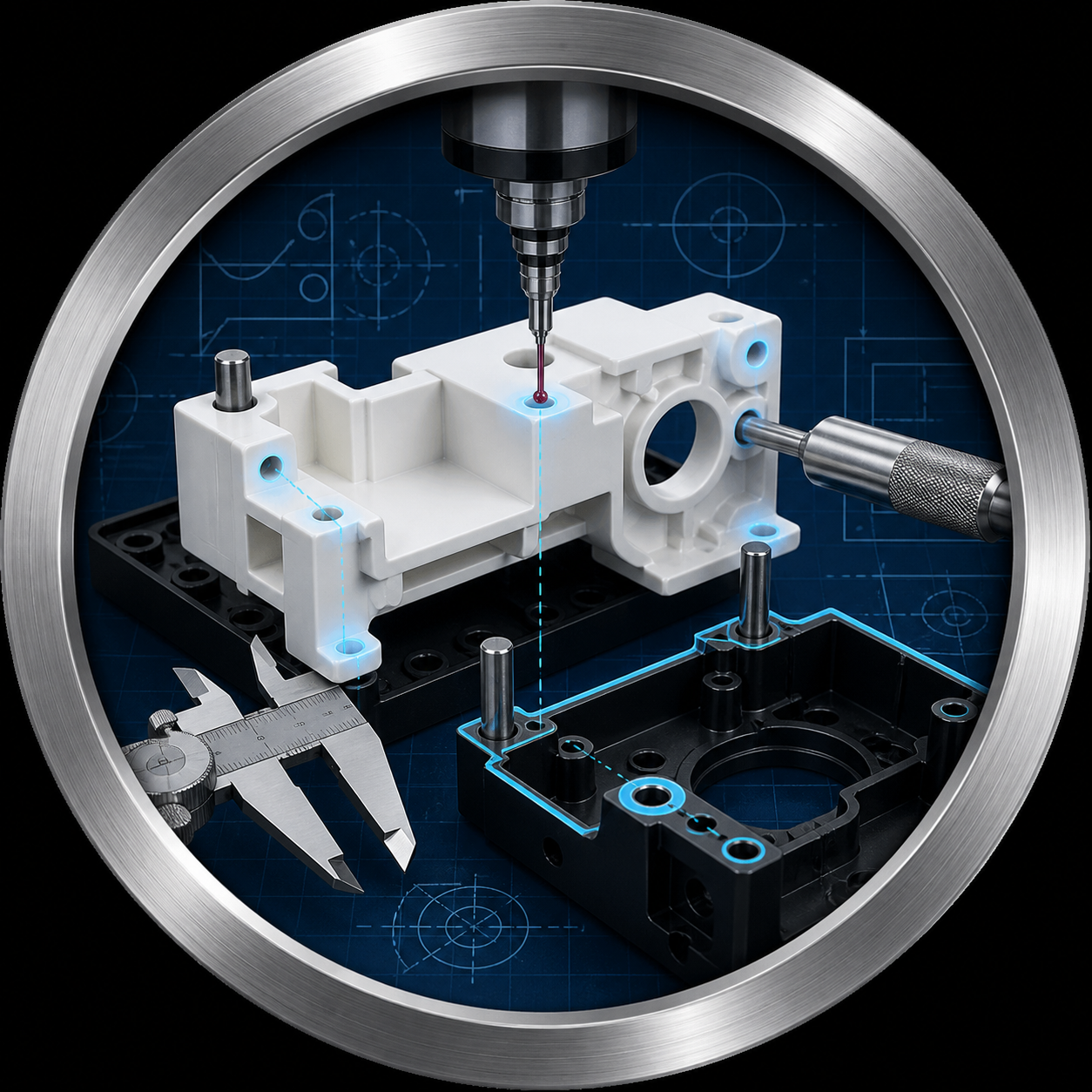 Plastic CNC machined part inspection and assembly fit review