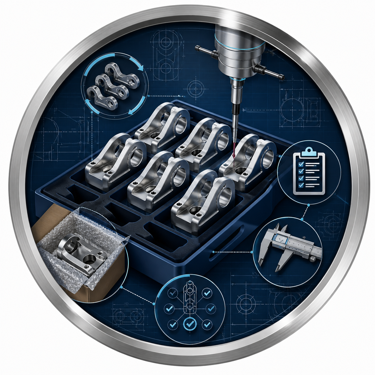 Repeat production and inspection review for robotics CNC components