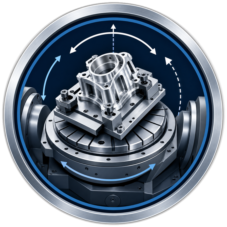 Setup strategy for multi-sided 5-axis CNC machined components