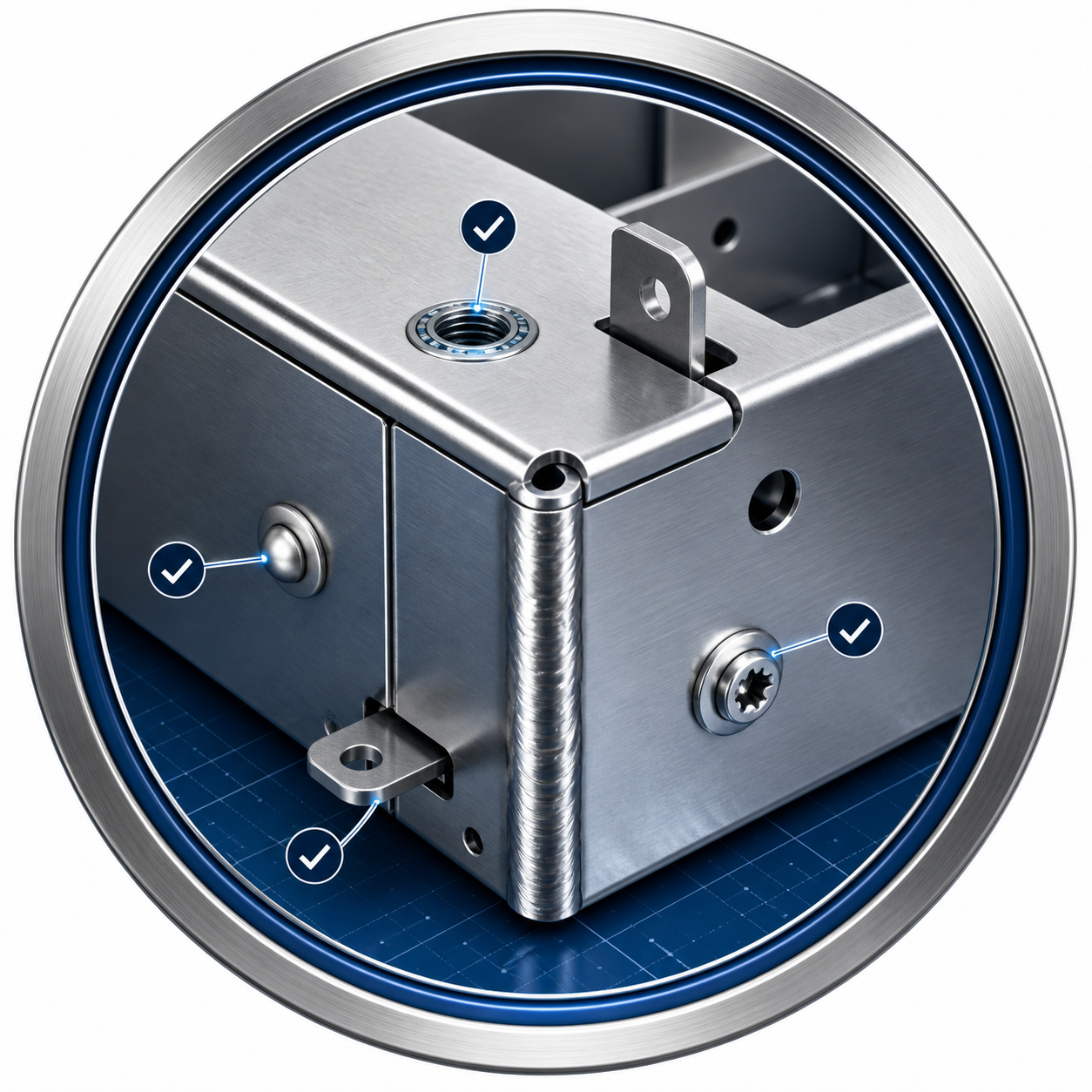 Sheet metal welding insert and assembly area review