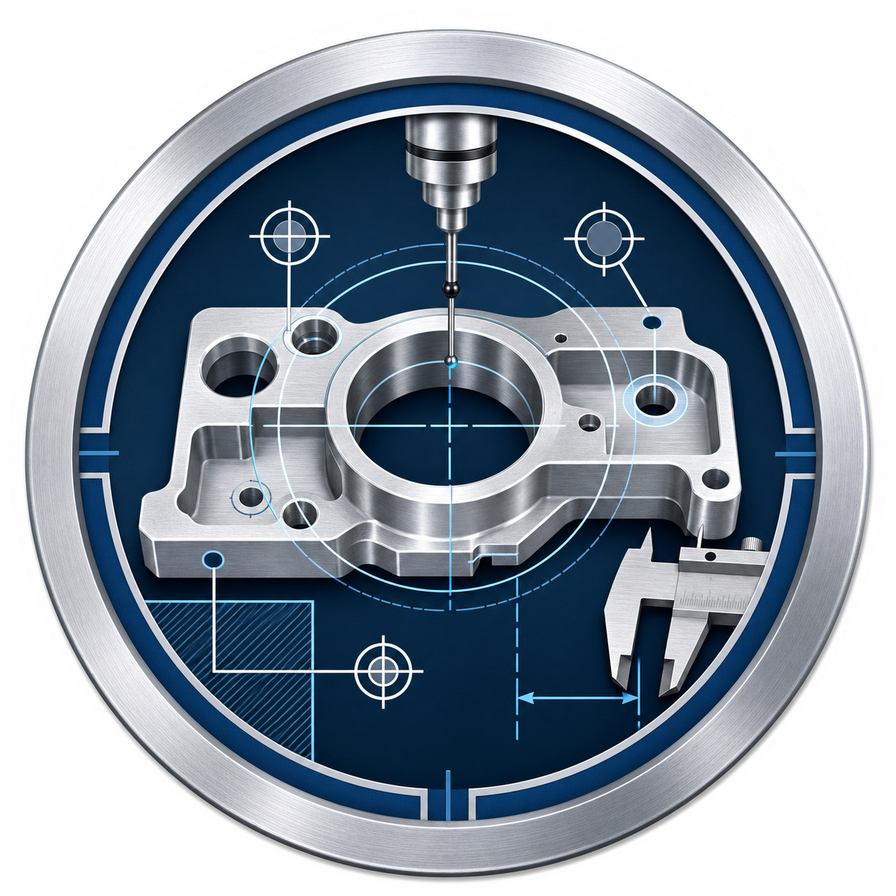Tolerance feature inspection for aluminum CNC machined parts