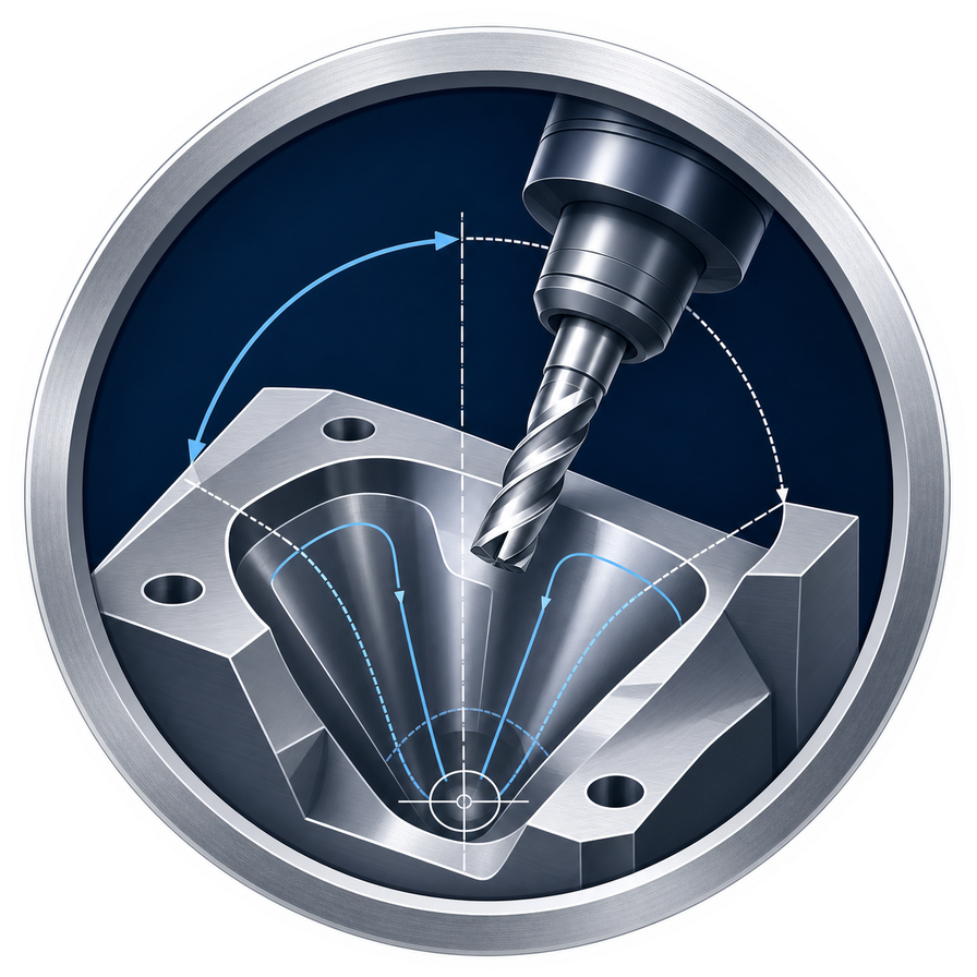 Tool access review for deep cavity 5-axis CNC machining