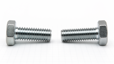 Side-by-side product photo comparing a UNC 1/4-20 imperial bolt and an M6 metric bolt