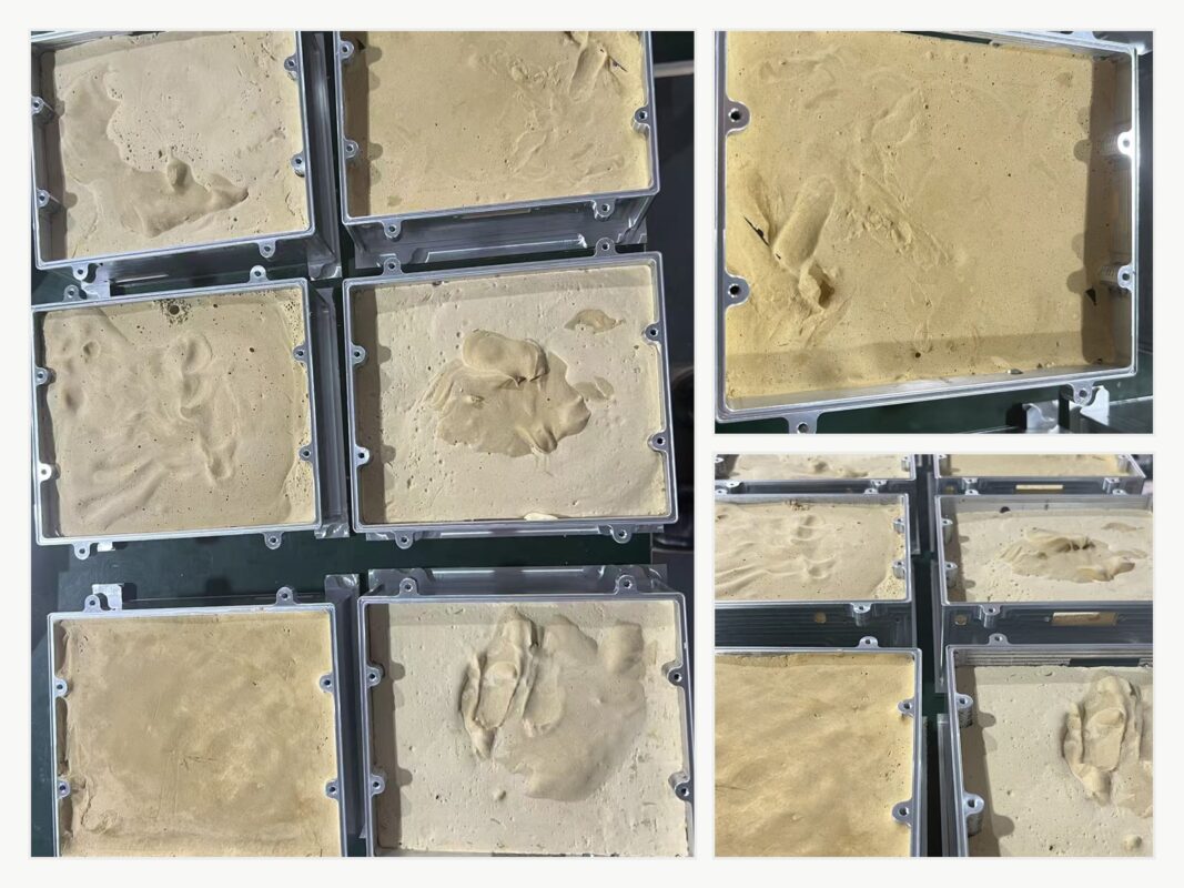 CNC machined thin-wall aluminum housings with gypsum filling for deformation control